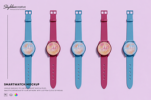 Digital Smartwatch Screen Mockup, a Wearable Device Mockup by skybluecreative