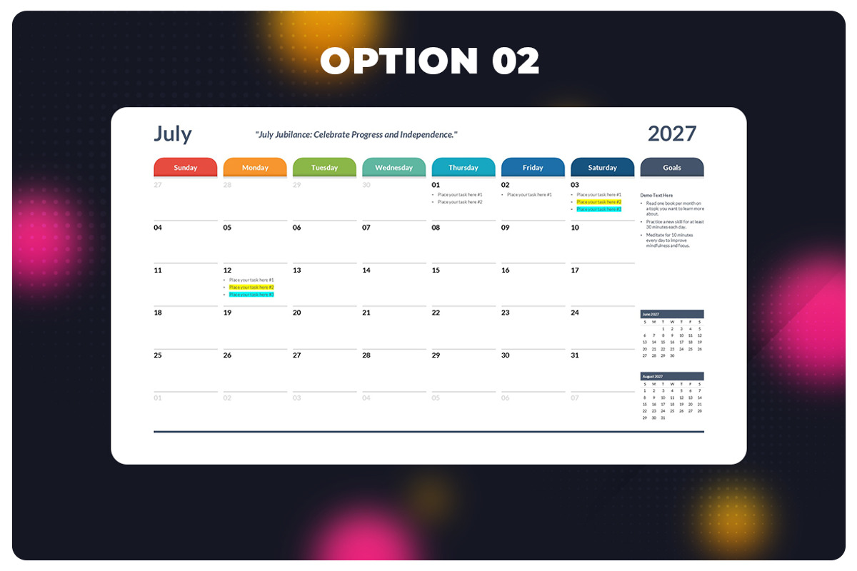 2027 Calender Planner PPT Template, a Presentation Template by Graficso (Photo 3 of 5)