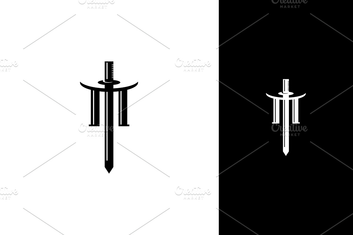 Letter M sword logo design template, an Object Graphic by nicemorning (Photo 5 of 5)