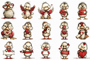 Cute Baby Duck Valentine Clipart, an Illustration by Libby Wishes (Thumbnail 2 of 7)