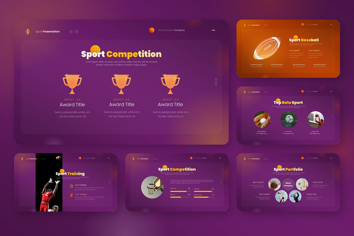 Sport Modern Presentation Template, a Presentation Template by NecrolitSlide (Photo 3 of 9)