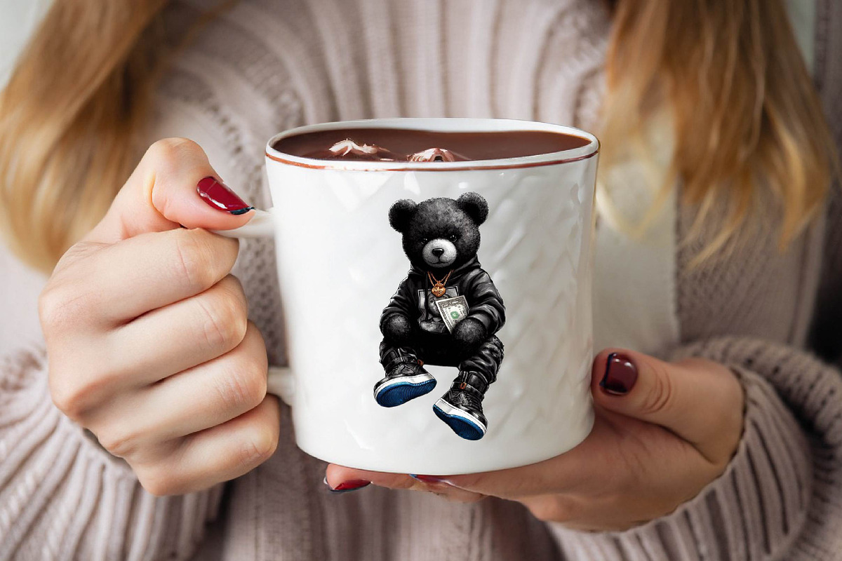 Streetwear Teddy Bear Black Sublimat, an Illustration by SVGArt (Photo 4 of 8)