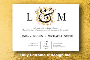 Elegant Gold Wedding Invite