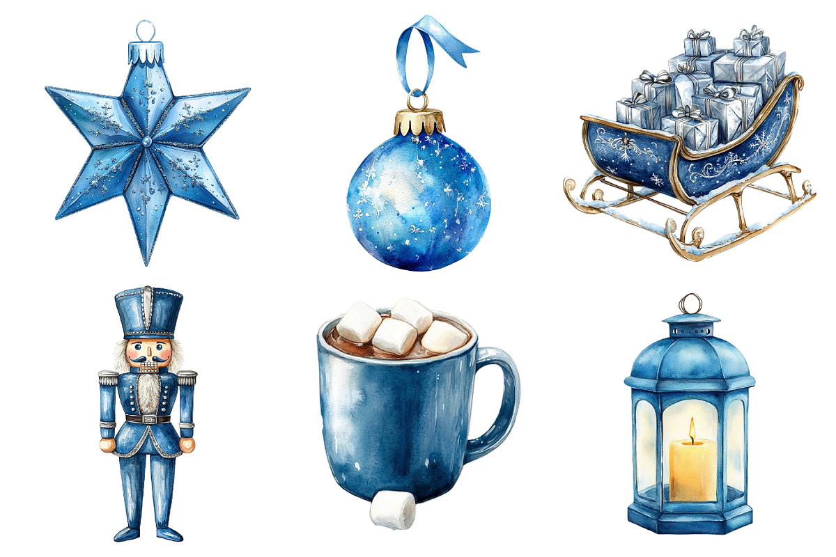 Christmas Blue Clipart PNG, an Illustration by Daily.Designs (Photo 2 of 5)