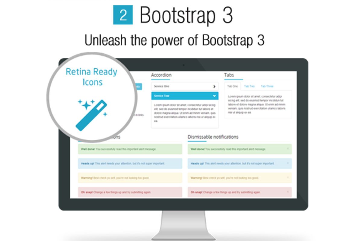 Flippy-Creative Responsive Template, a Bootstrap Template by webyzona (Photo 3 of 5)