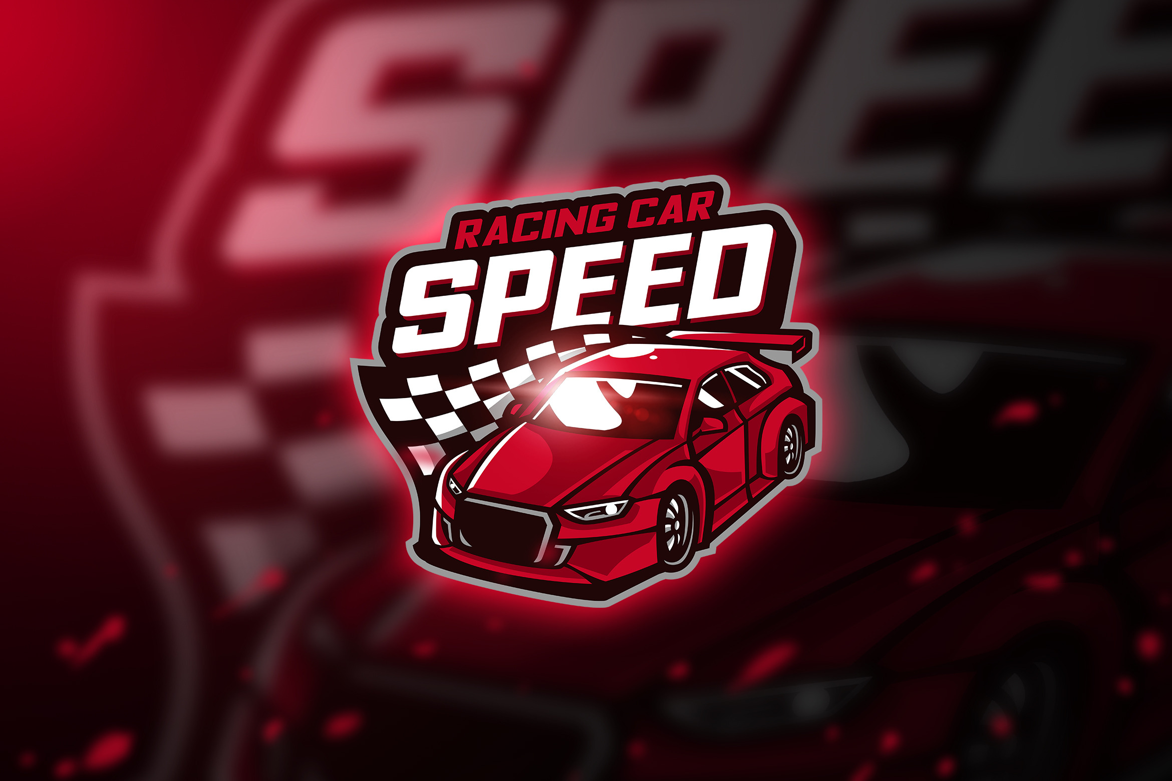 Racing car - Mascot & Esport Logo, a Branding & Logo Template by AQR Studio