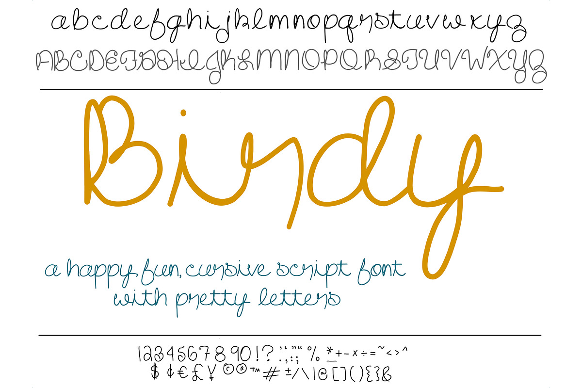 Font Birdy Cursive Script Fun Cute, a Script Font by PageLightStudios (Photo 5 of 5)