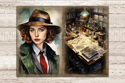 Detective Junk Journal Pages Woman, a Person Illustration by GlamArtZhanna (Thumbnail 4 of 9)