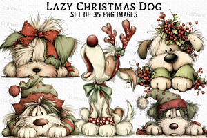 Lazy Christmas Dog Sublimation, an Illustration by Craft Nest