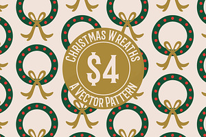 Christmas Wreath Vector Pattern