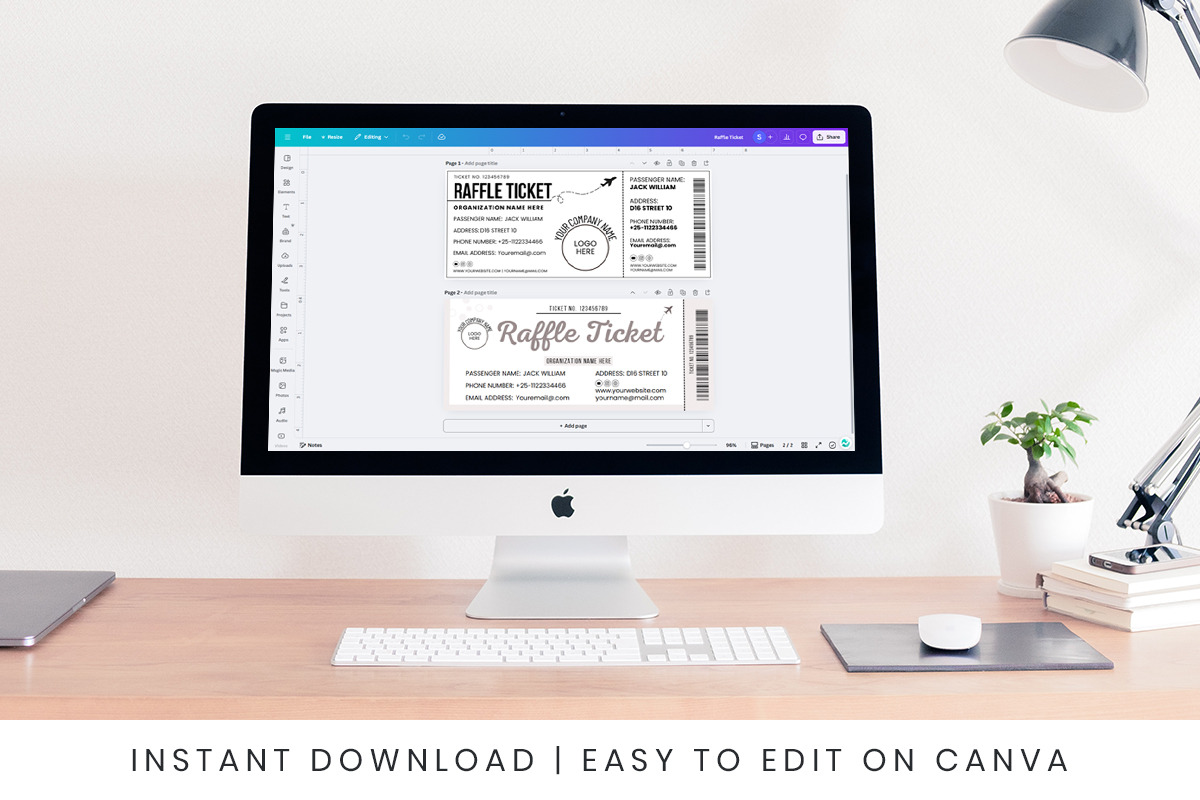 Canva Raffle Ticket Editable Design, an Invitation Template by Snapybiz (Photo 3 of 11)