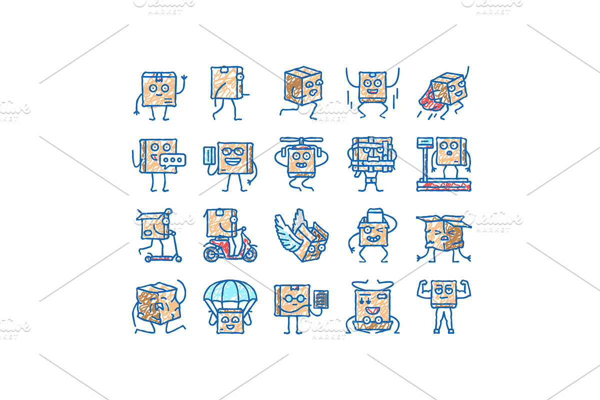 cardboard character box package, an Object Illustration by pikepicture