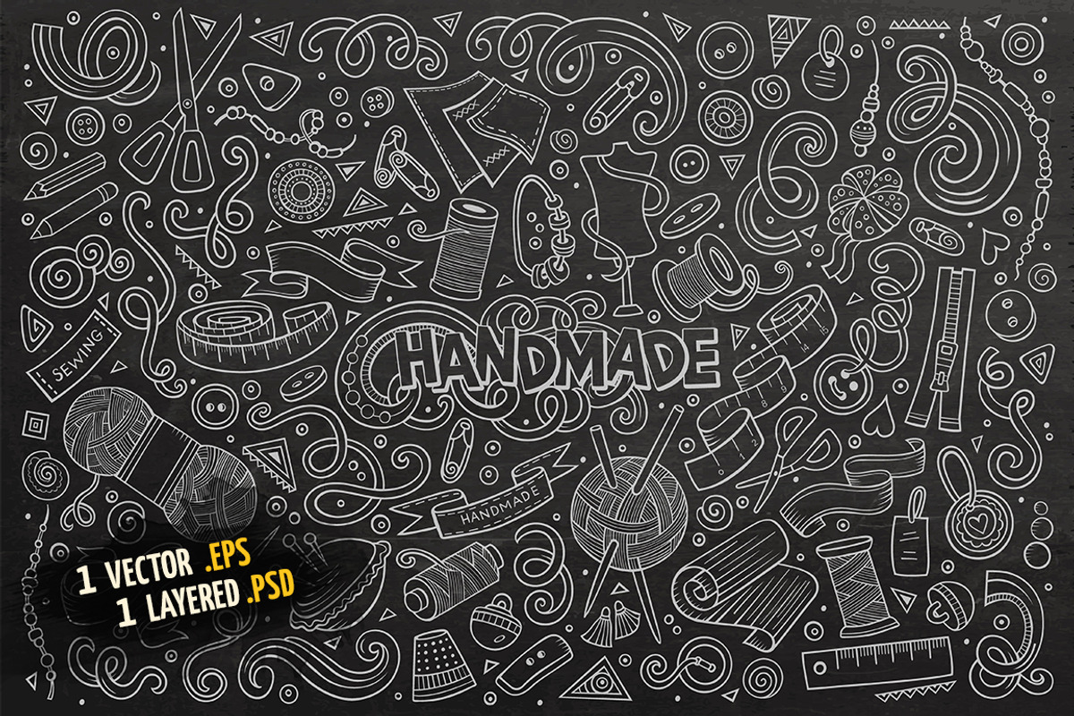 Handmade Objects & Elements Set, an Object Graphic by BALABOLKA (Photo 4 of 4)