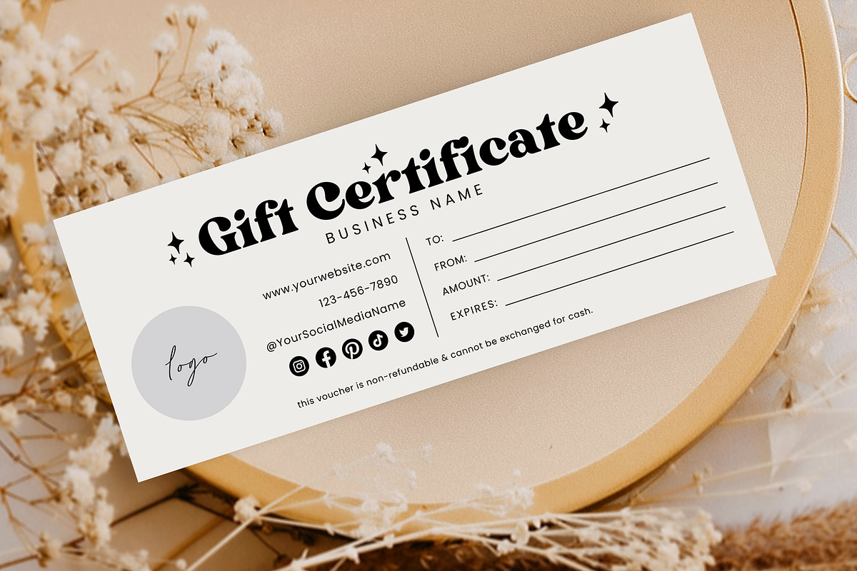 Gift Certificate Canva Template, a Business Card Template by Summit Avenue (Photo 2 of 7)
