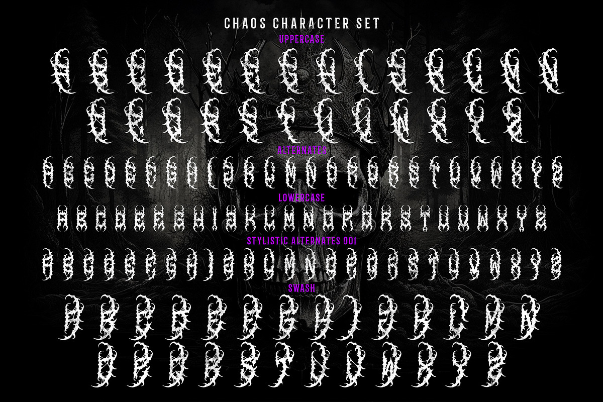 CHAOS – Black Metal Font, a Blackletter Font by Fonday Studio (Photo 7 of 9)