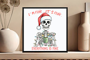 I'm Fine It's Fine Christmas PNG, an Illustration by DreamCafeArt (Thumbnail 5 of 7)