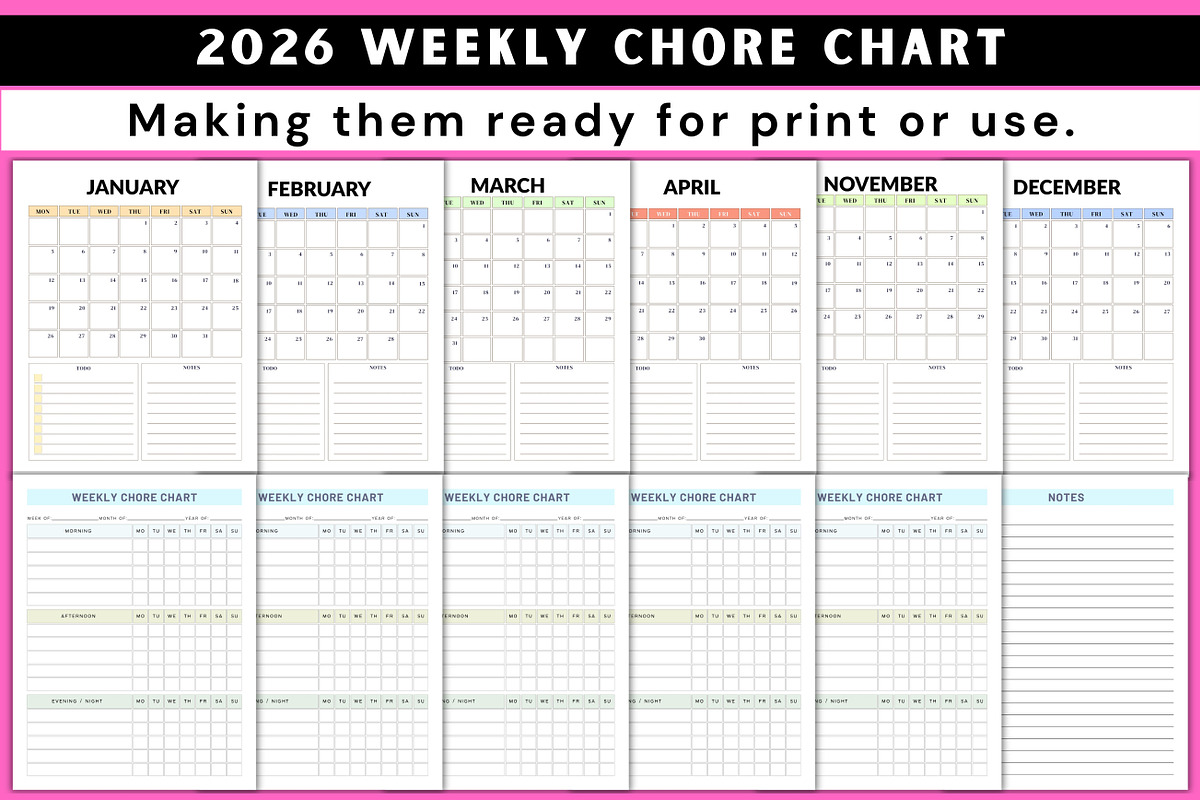 2026 Weekly Chore Chart preview 3