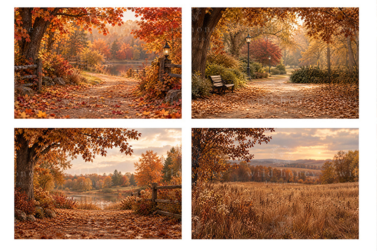 Fall Digital Backdrops BUNDLE, a Layer Style Add-On by Wild Honey Design Co. (Photo 4 of 6)