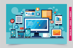 Illustration of a desktop computer, an Illustration by Tanuart