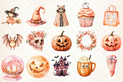Peach Colored Halloween Clipart, an Illustration by Rose Art (Thumbnail 2 of 3)