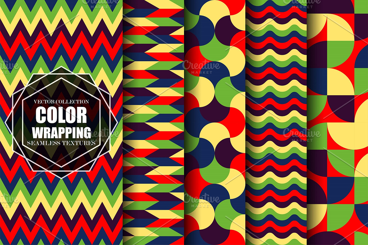 Colorful bright seamless patterns, a Pattern Graphic by ExpressShop (Photo 1 of 4)