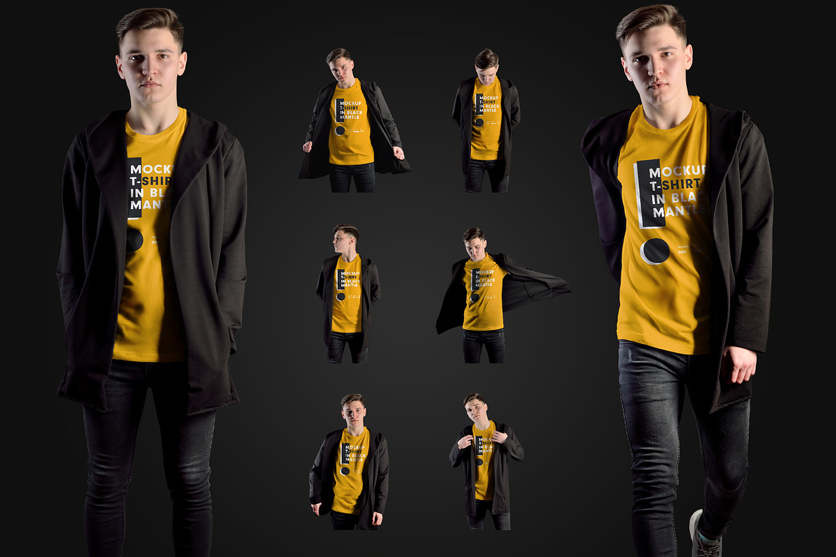 8 Mockup T-Shirt In a Black Mantle, a Shirt Mockup by Grow Design Craft Studio (Photo 4 of 6)