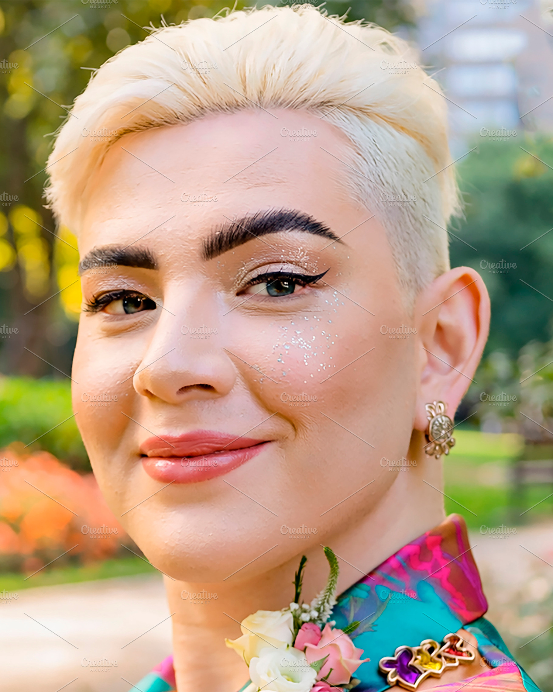 Trans woman closeup portirait at urban park, a Person Photo by DanFLCreativo