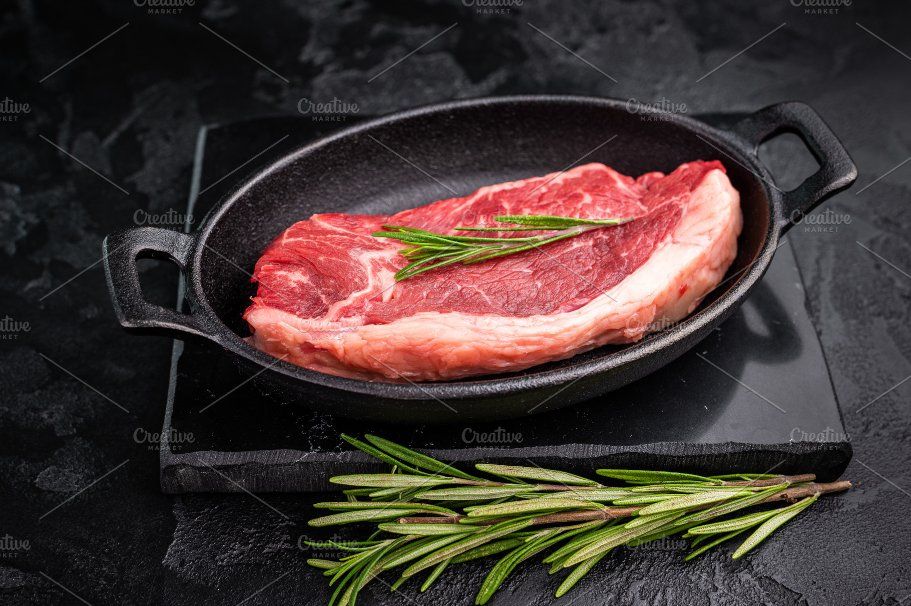 Premium raw striploin steak with rich color and texture, perfect, a Food & Drink Photo by composter-box@mail.ru