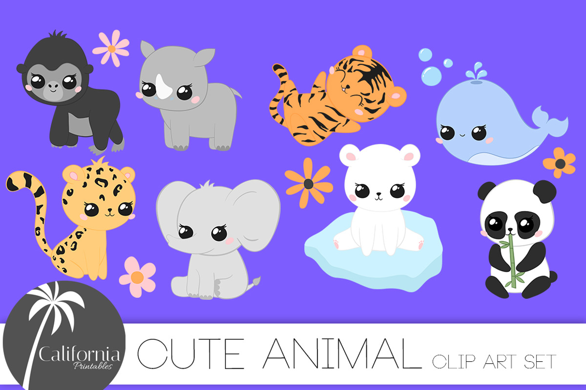 Cute Animal Clip Art, an Animal Illustration by Nagore Rodriguez Design
