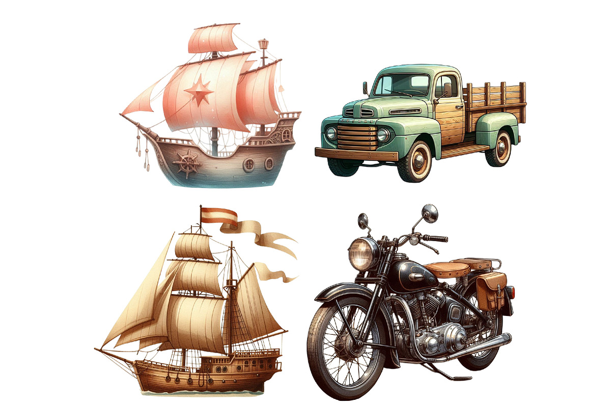 Watercolor Transportation Clipart, an Illustration by Designworld (Photo 5 of 6)