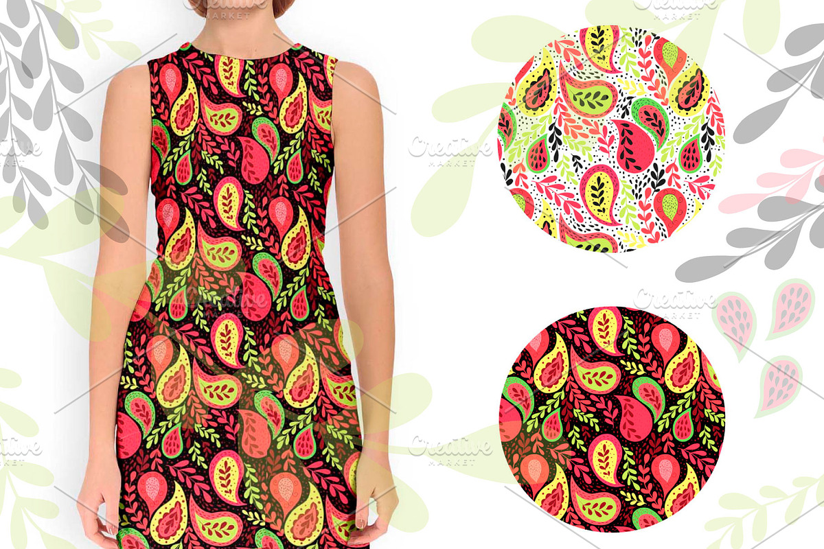 Paisley floral pattern, a Pattern Graphic by Polanika (Photo 4 of 7)