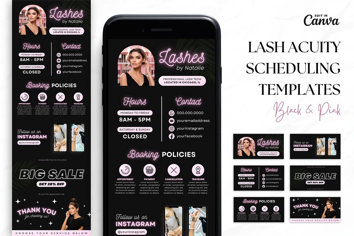 Lash Tech Acuity Scheduling • Canva, a Websites & App Template by OniriqveDesigns (Photo 1 of 8)