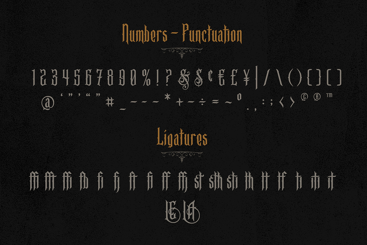 BaeSide Ornate Blackletter Font, a Blackletter Font by StockMamba (Photo 6 of 10)