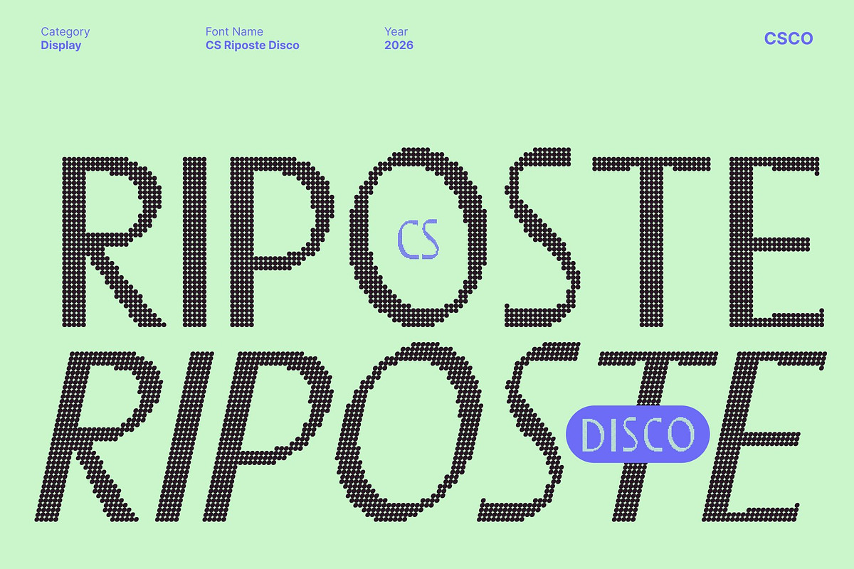 CS Riposte Disco, a Sans Serif Font by Craft Supply Co. (Photo 1 of 8)