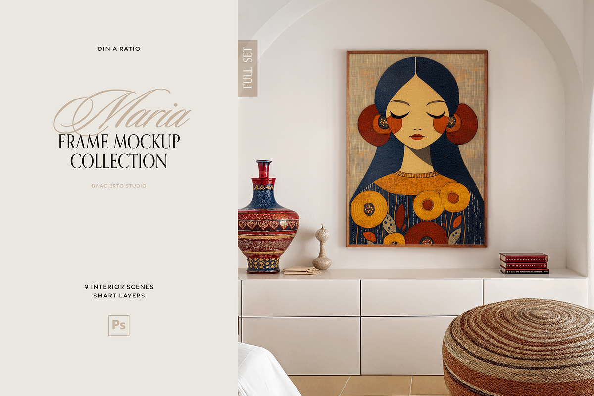 MARIA Din A | Frame Mockup Full Set, a Household Mockup by Acierto Studio (Photo 1 of 15)