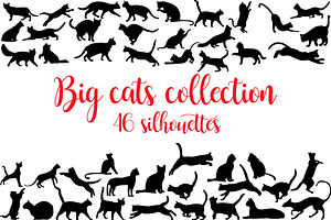 Cats collection of silhouettes