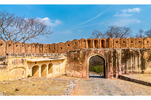 Gate of Jaigarh Fort in Jaipur - Rajasthan, India, an Architecture Photo by Leonid Andronov