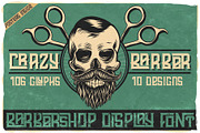 Crazy Barber font with bonuses, a Symbol Font by Heather_insane (Thumbnail 1 of 12)