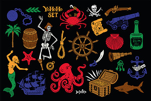 Pirates Logo Collection. YoHoHo Set.