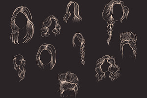 Woman Hairstyle Stamps Brushes