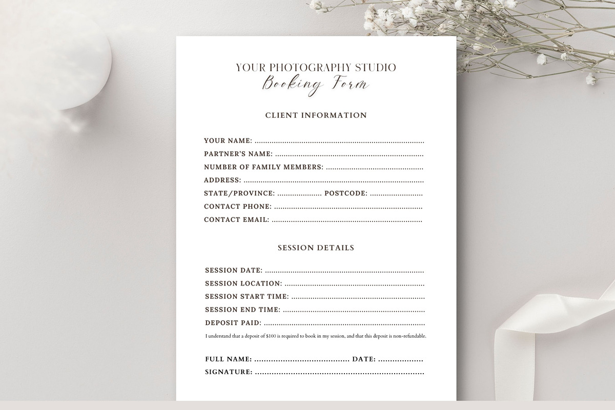 Photography Booking Form for Canva, a Templates & Theme by Princess & the Pea Design (Photo 4 of 5)