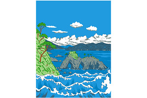 Sanriku Fukko National Park WPA Art, an Illustration by patrimonio