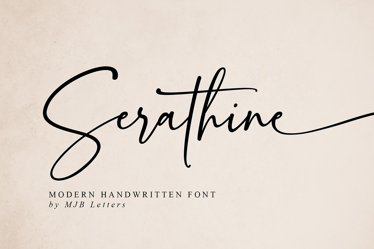 Serathine - Handwritten Font, a Script Font by MJB Letters (Photo 1 of 10)