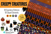 Creepy Creatures Halloween Set, a Pattern Graphic by MelanieTaylorARTIST (Thumbnail 1 of 7)