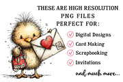Whimsical Valentine Chick Clipart, an Illustration by OK Design (Thumbnail 4 of 6)