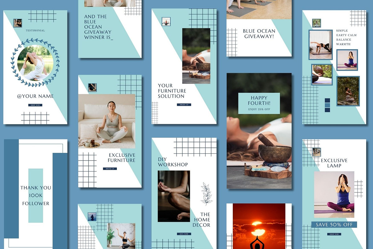 Yoga Social Media Story Templates, a Social Media Template by BoontenStudio (Photo 2 of 8)