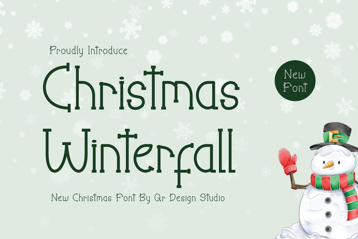 Christmas Winterfall, a Serif Font by QR Design Studio (Photo 1 of 9)