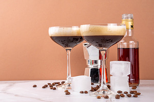 Trendy viral italian iced coffee drink coffee shakerato, a Food & Drink Photo by Rimma