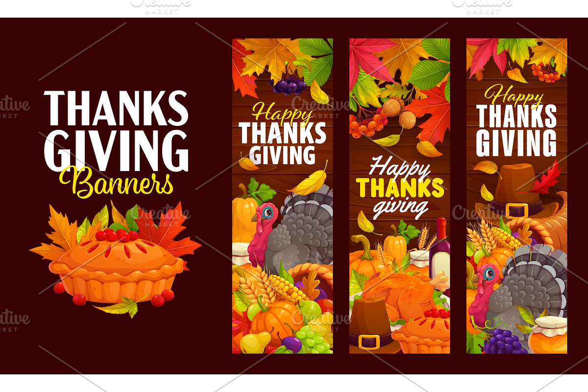 Happy Thanksgiving Day, a Seasonal Illustration by Seavector Studio (Photo 1 of 3)