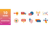 Advertising Flat Icon Set, an Object Graphic by Aimagenarium@gmail.com (Thumbnail 2 of 3)